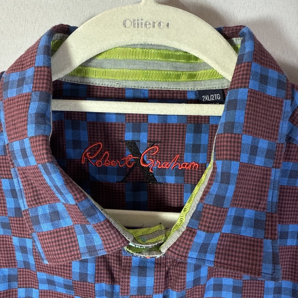 Robert Graham Infrared Long Sleeve Button Down Tailored Fit Shirt 2XL - Picture 10 of 14